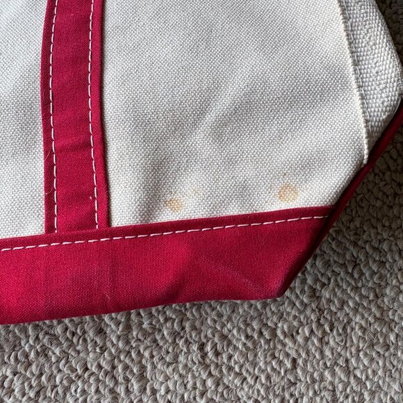 LL Bean Boat & Tote Medium Red Trim | Vintage Nautical Sailing Embroidered - Picture 5 of 12